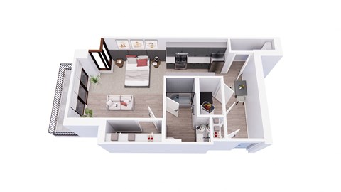 Studio 1 bath SB Floor Plan at Tesson Ridge, Saint Louis, 63128